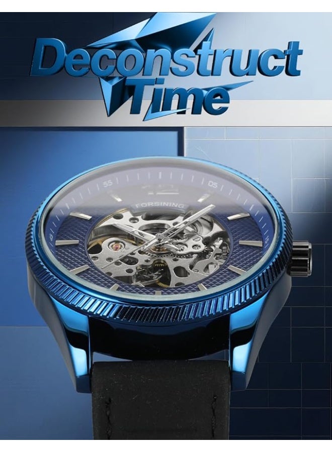 FORSINING Men's Automatic Self-winding Day Calendar Leather Strap Brand Collection Wrist Watch - Image 3